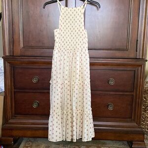 ⭐️ LIKE NEW ⭐️ Sim & Sam XS cream & rosy pink ruffle dress